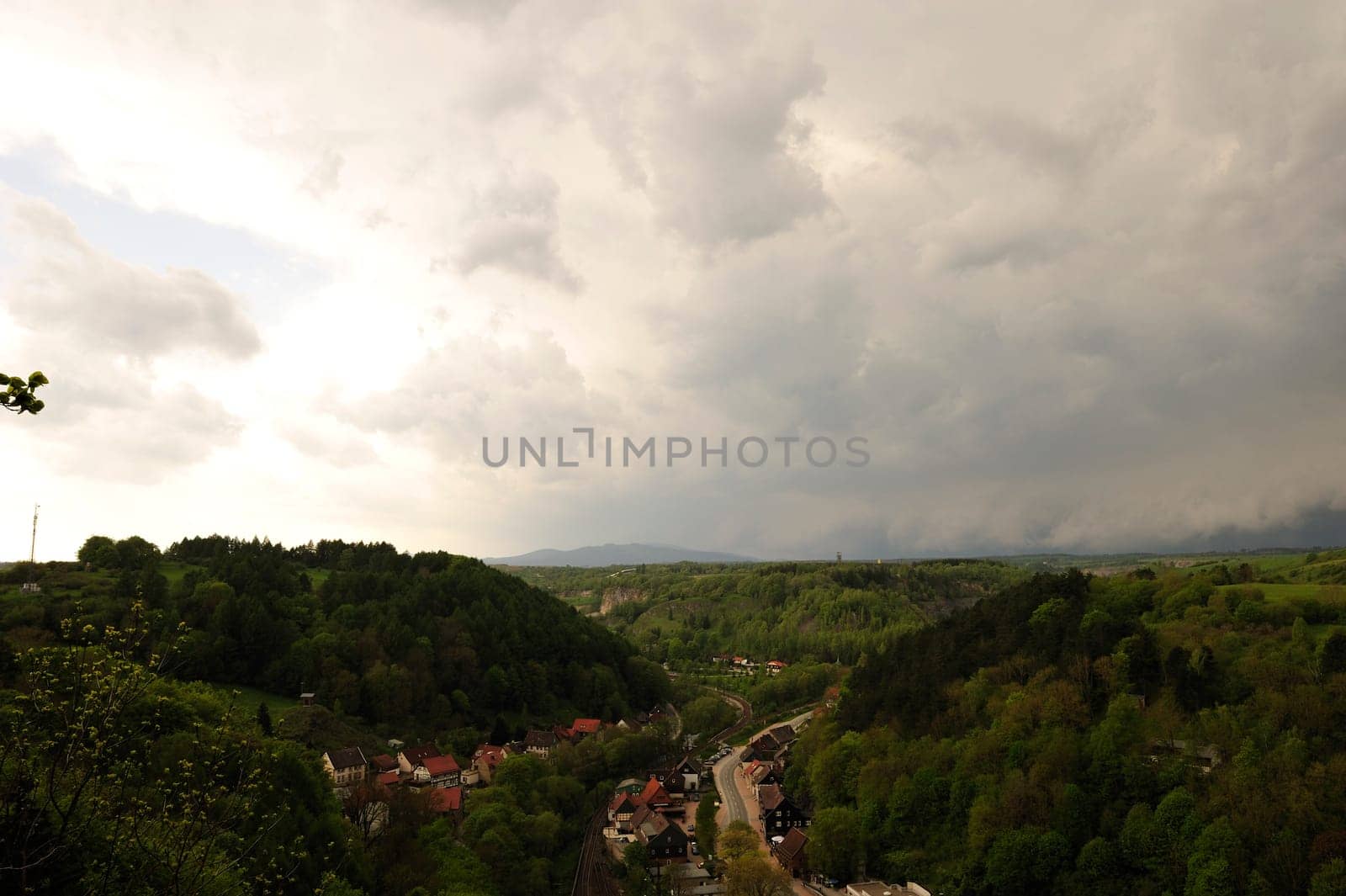 Rübeland in the Harz Mountains shortly before rainstorm