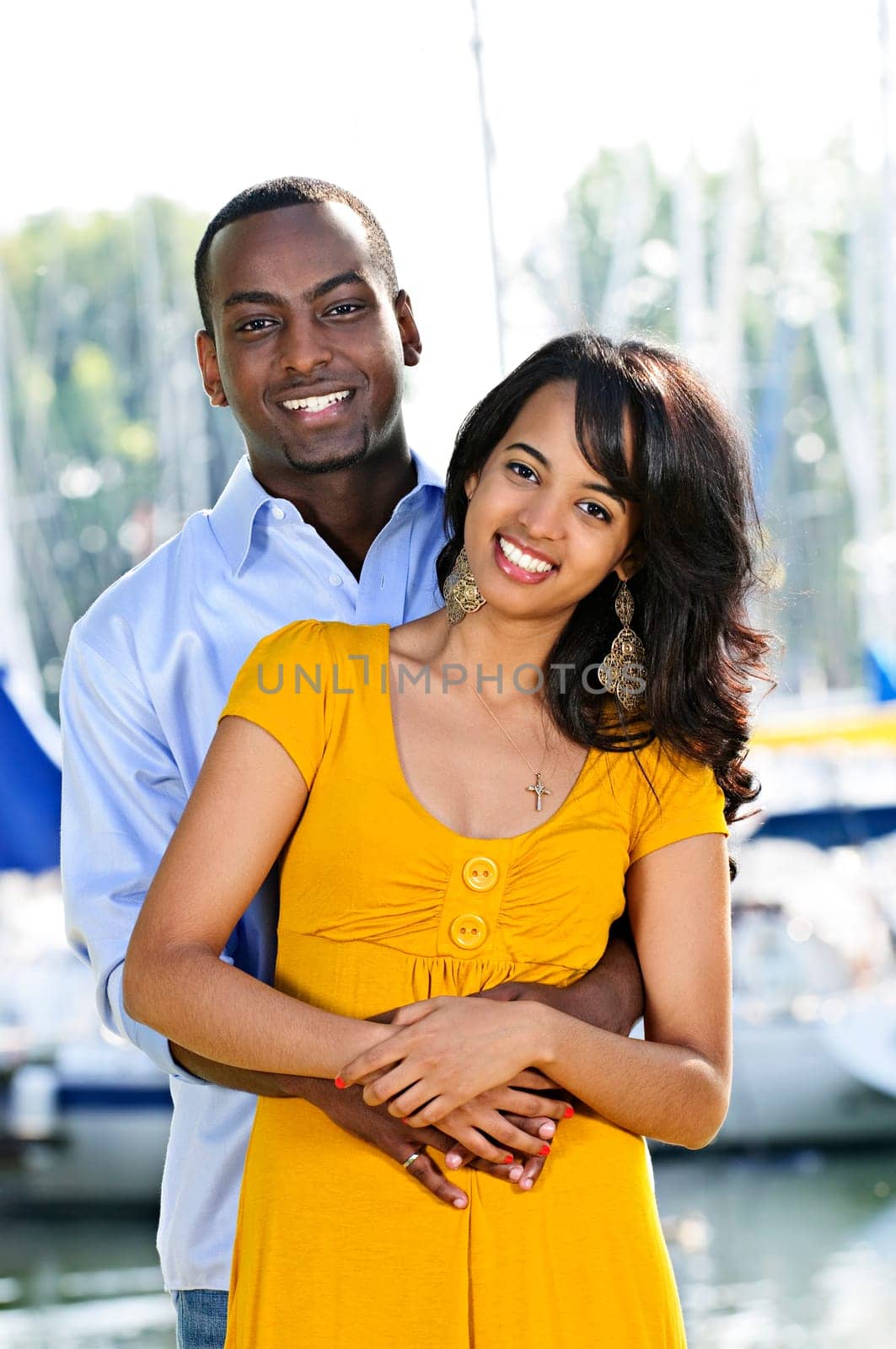 Happy couple hugging