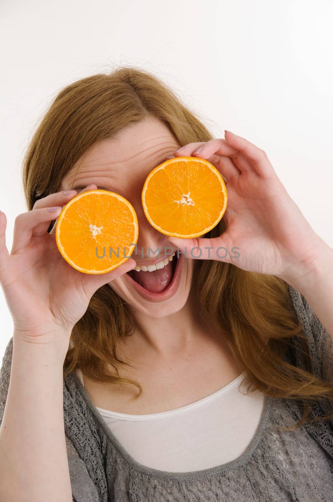 oranges and mouth open slanting