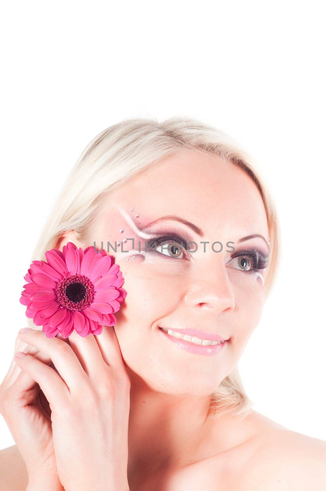 Woman with face art