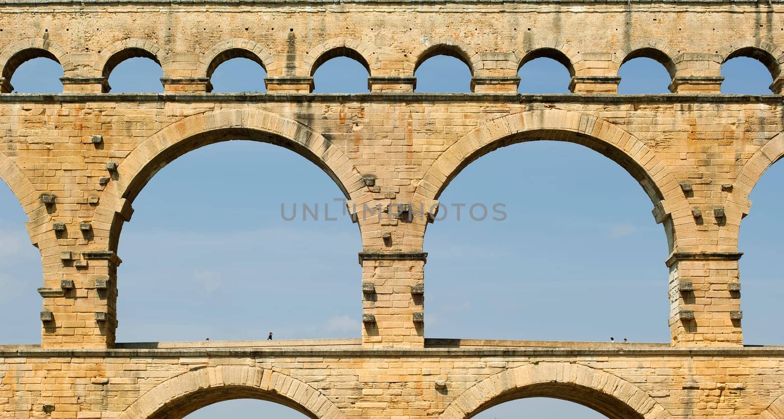 Detail of the Pont du Gard in the South of France