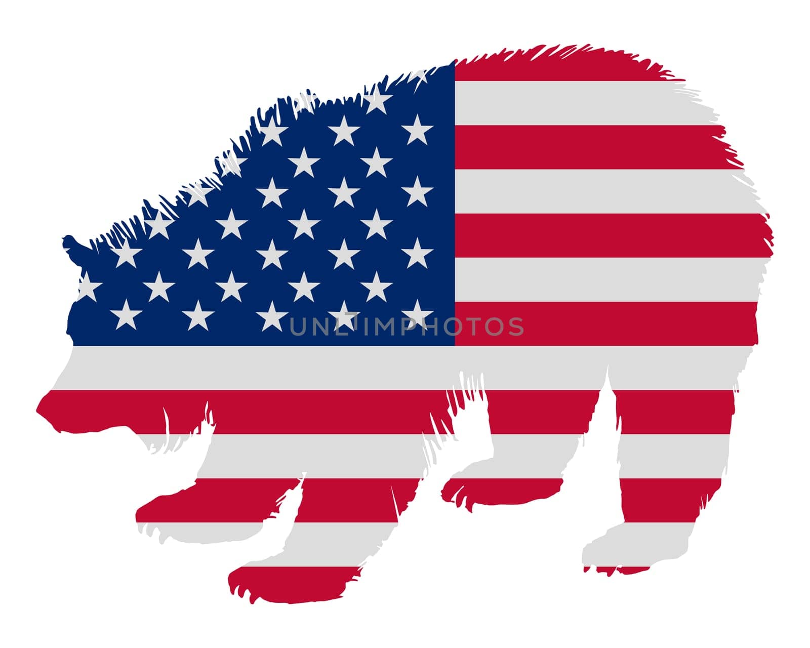 Grizzly as an American flag