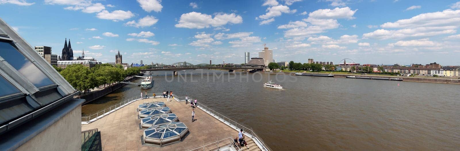 Cologne panorama with Rhine bridges