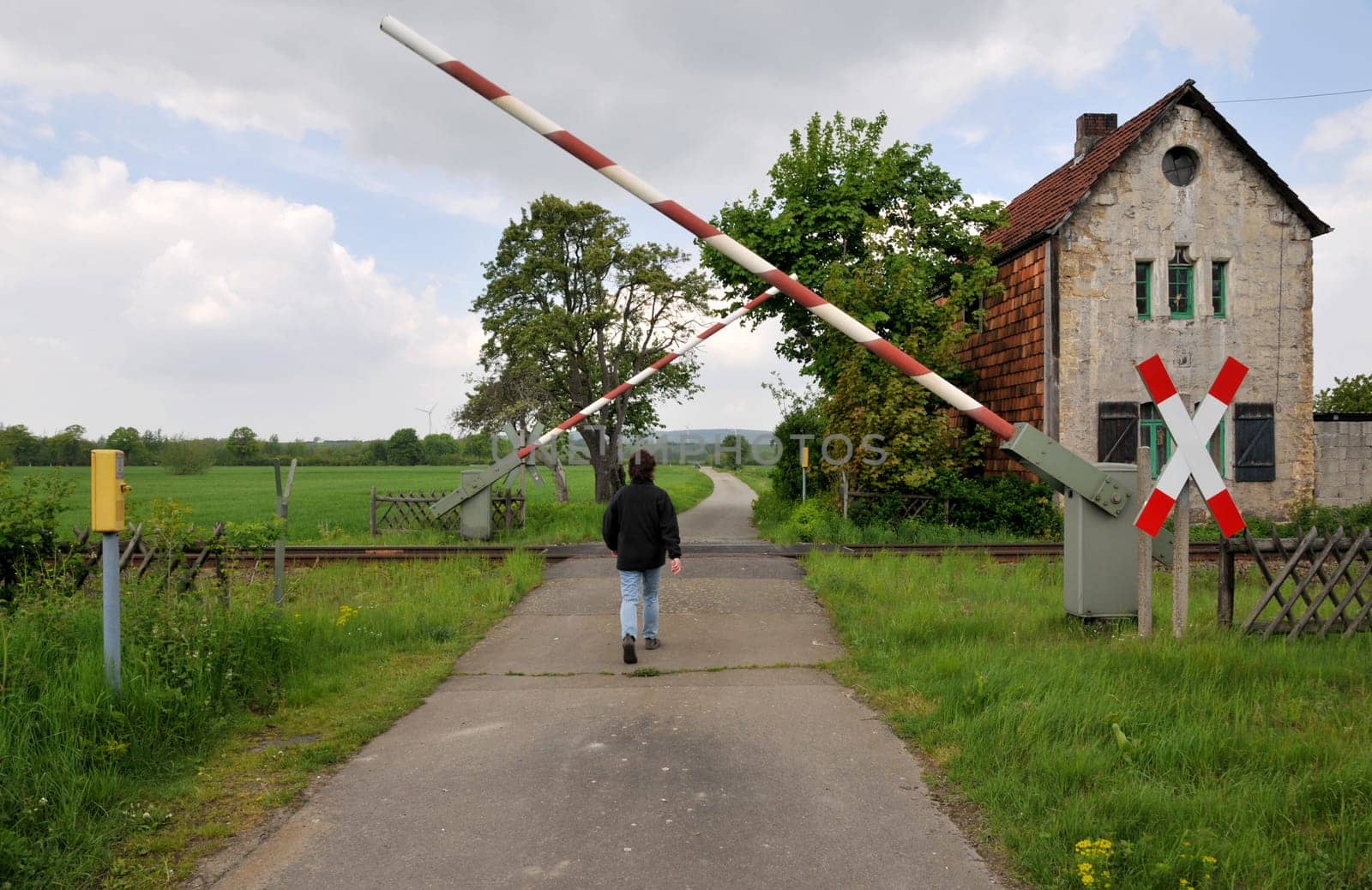 At the level crossing