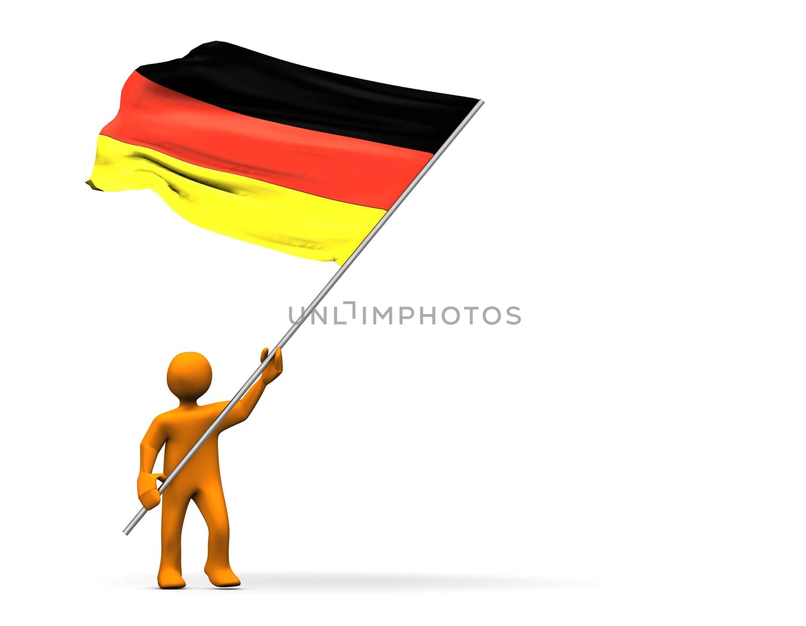 Fan with flag