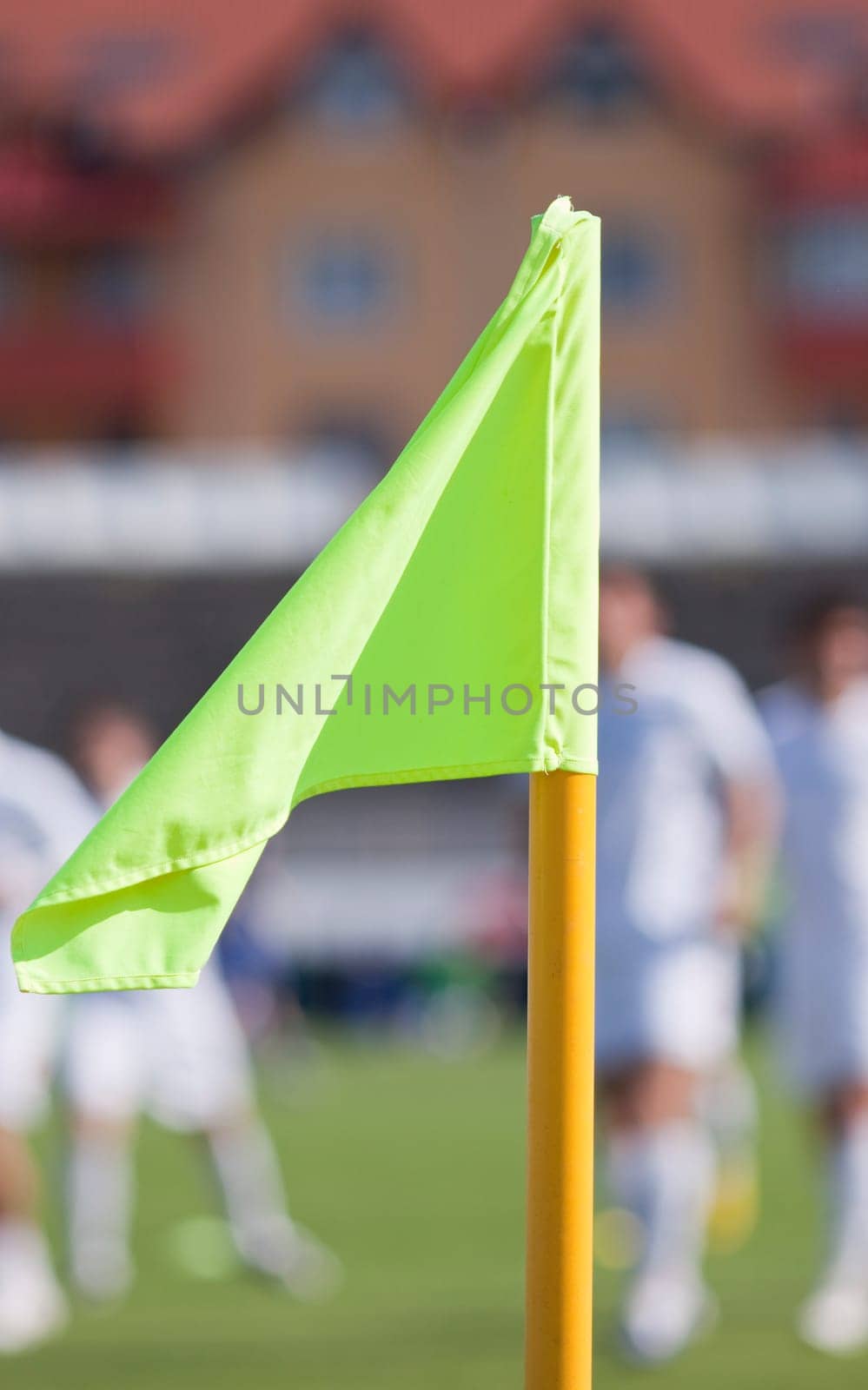 Corner flag in a soccer field