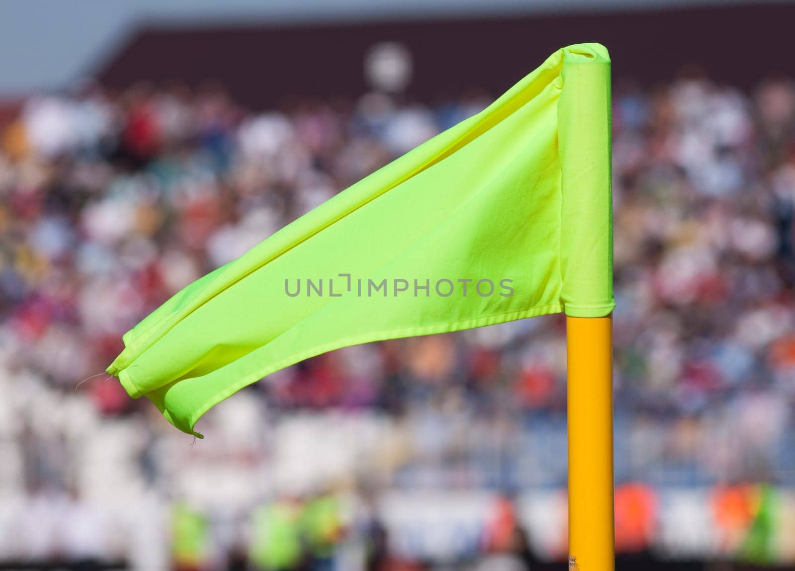 Corner flag in a soccer field