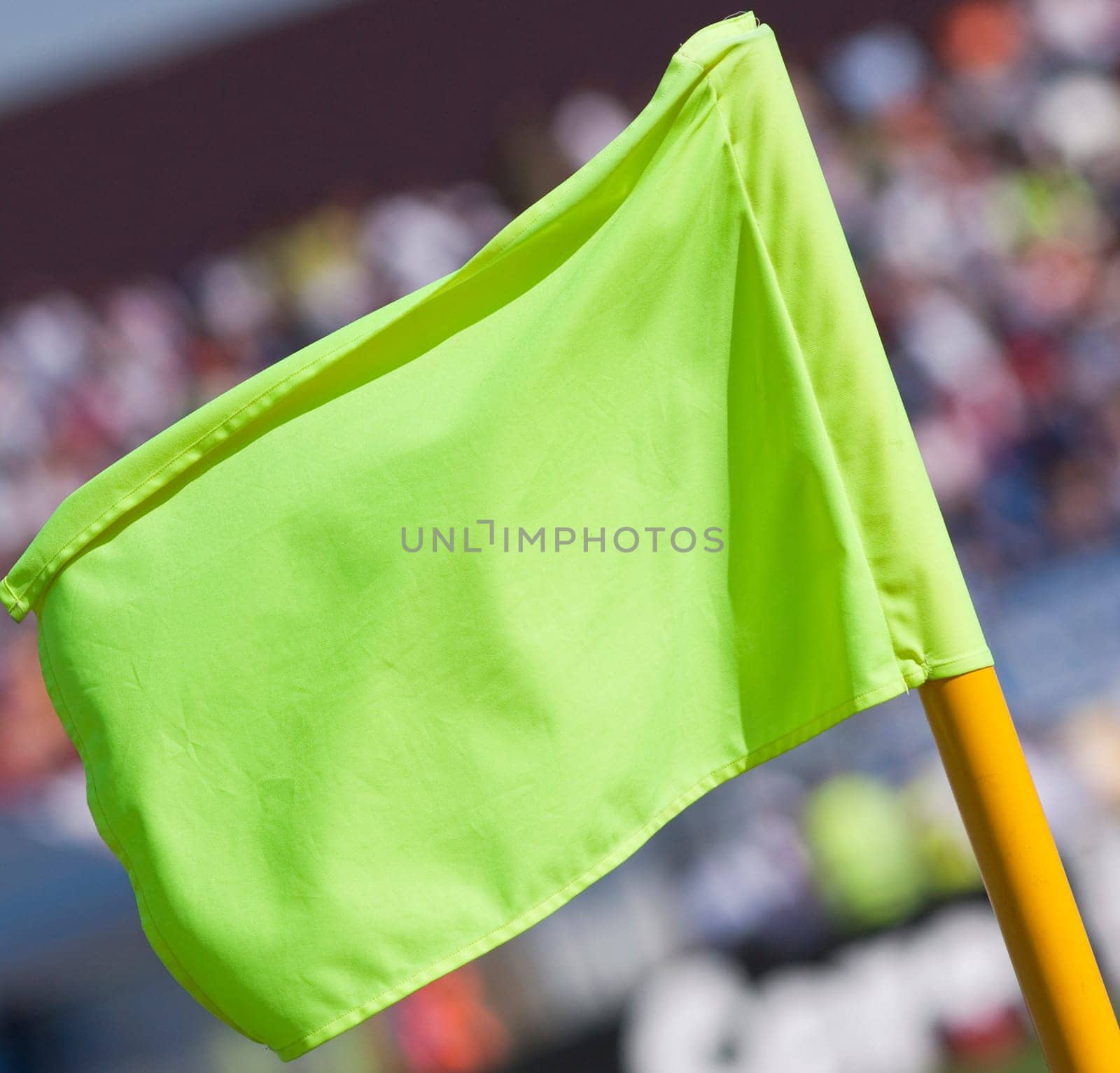 Corner flag in a soccer field