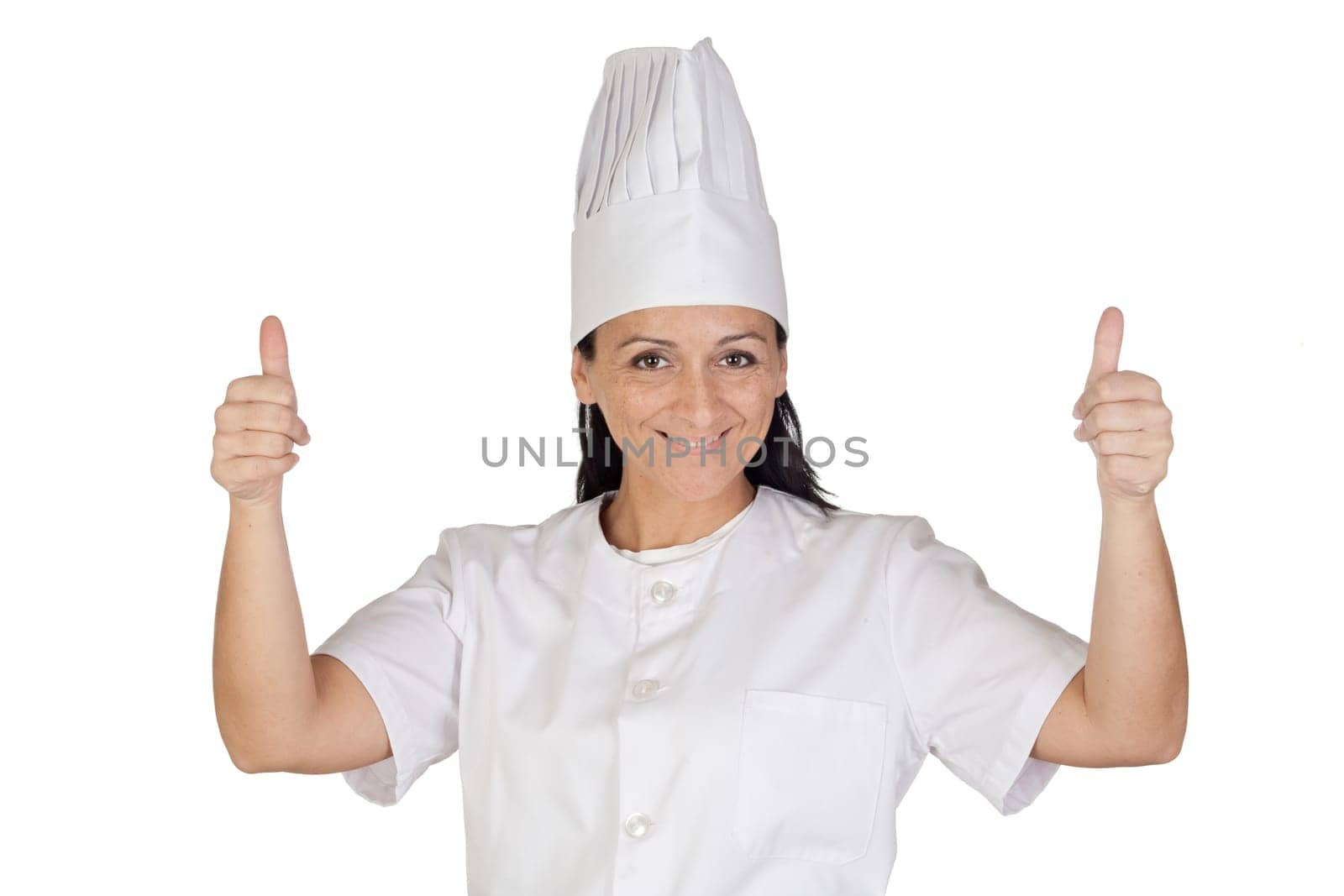 Pretty cook girl accepting