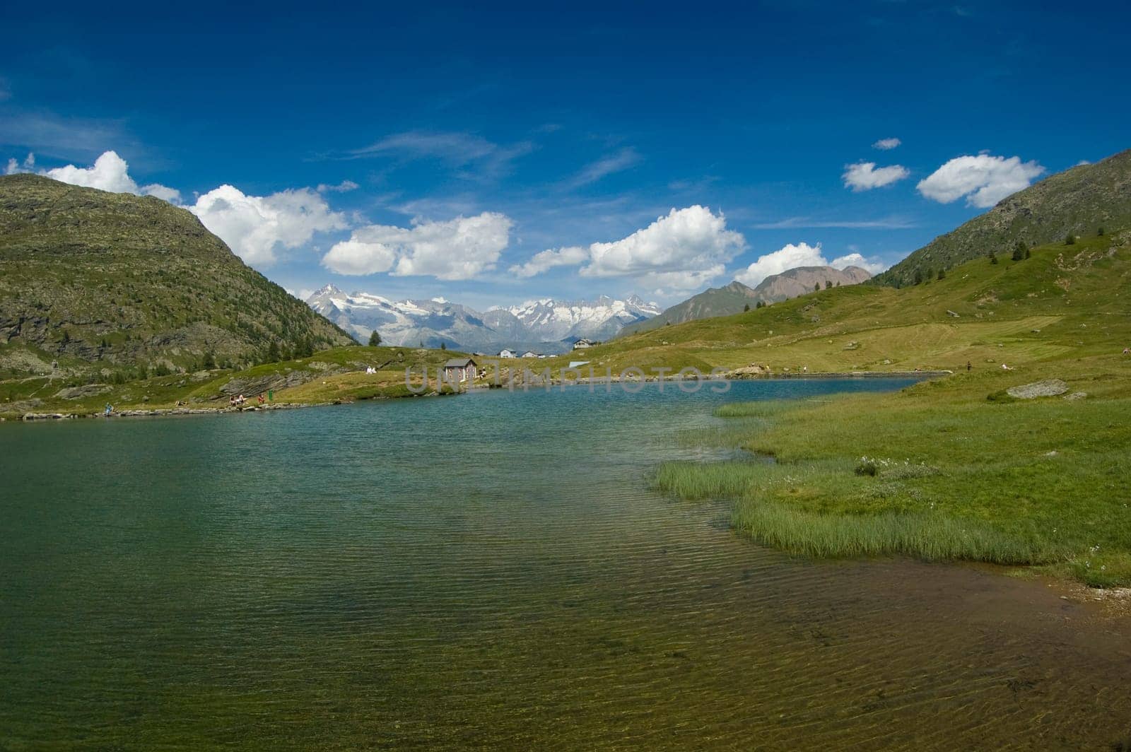 Summer alpine lake scenery