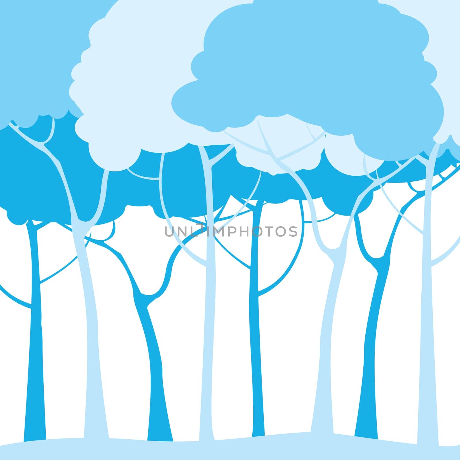 blue trees
