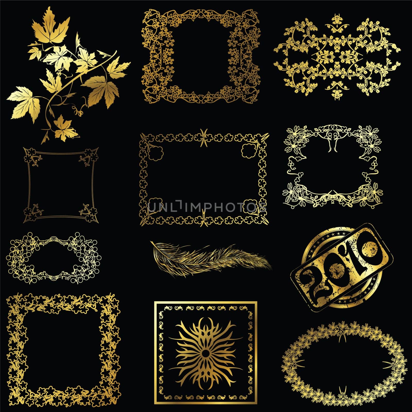 Gold design elements