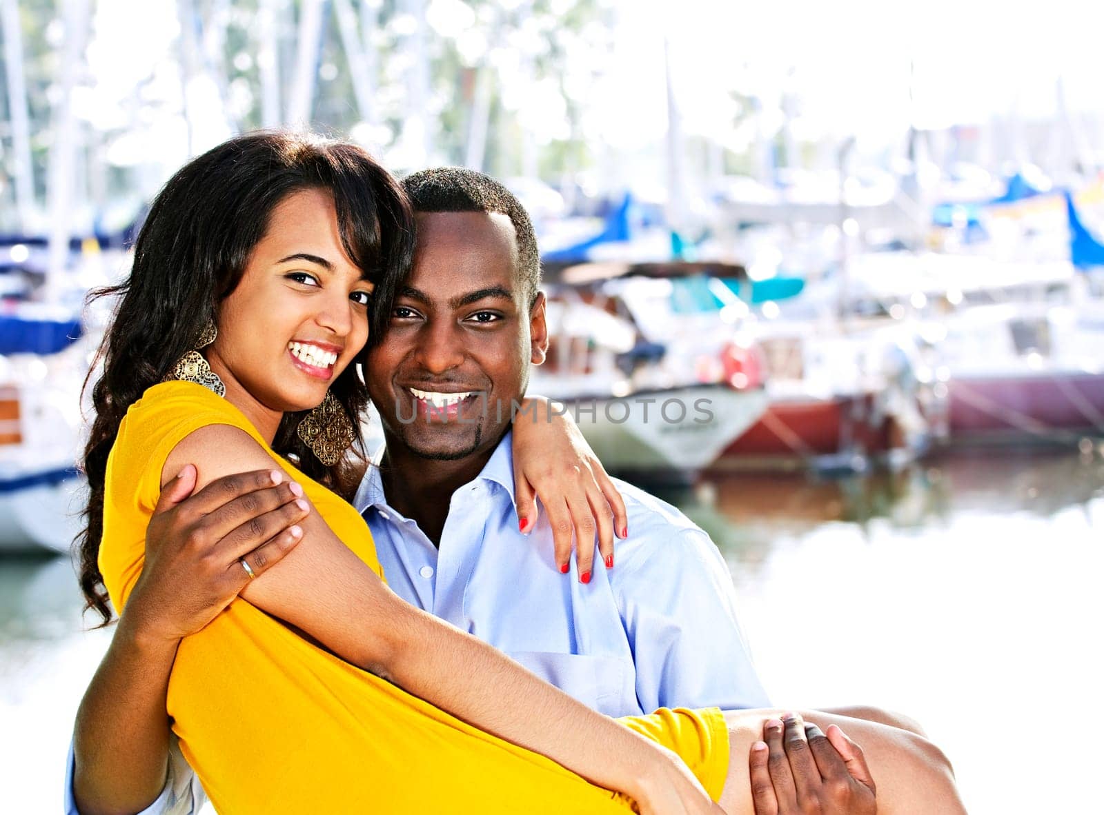 Man carrying girlfriend