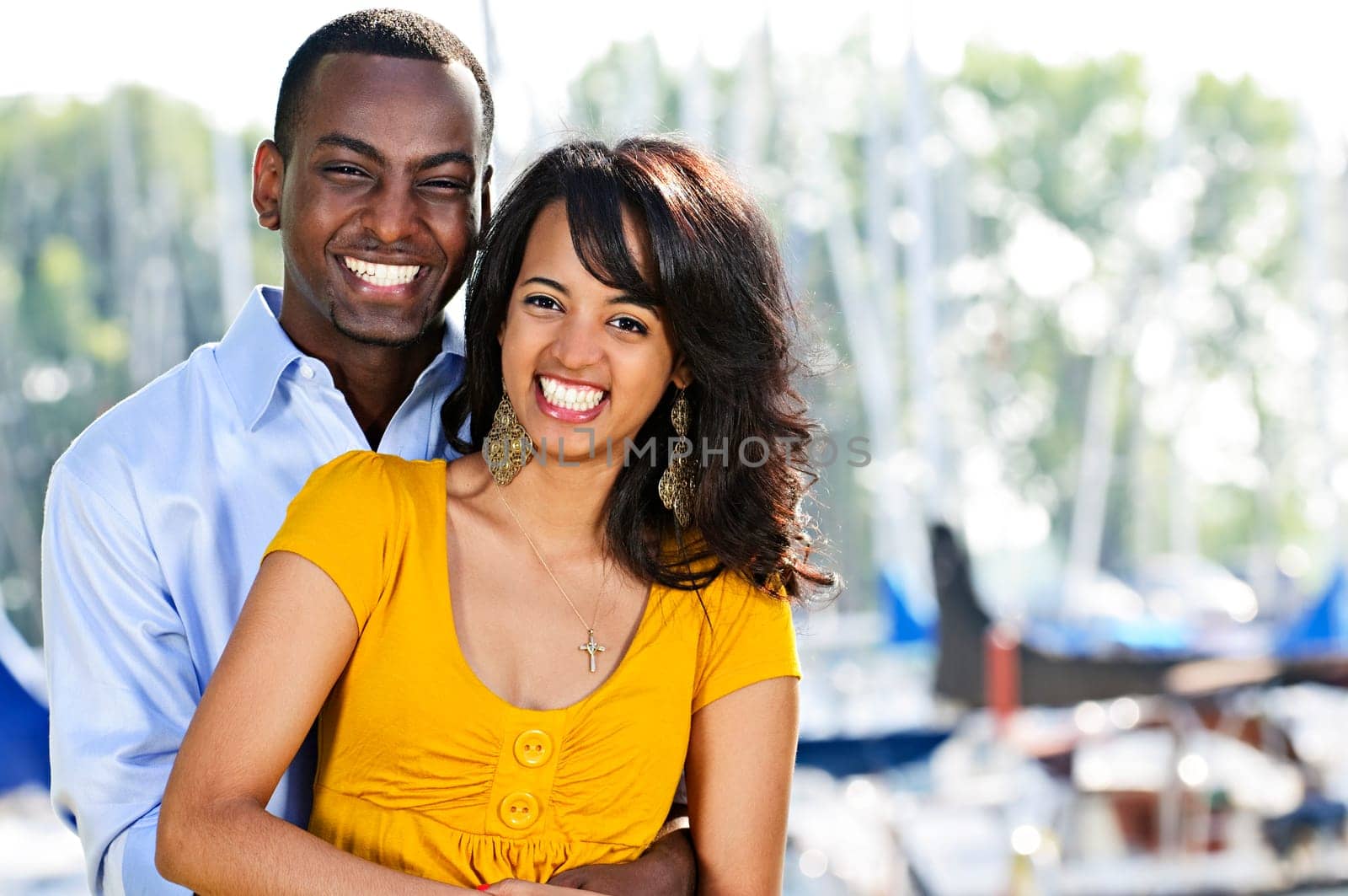 Happy couple hugging