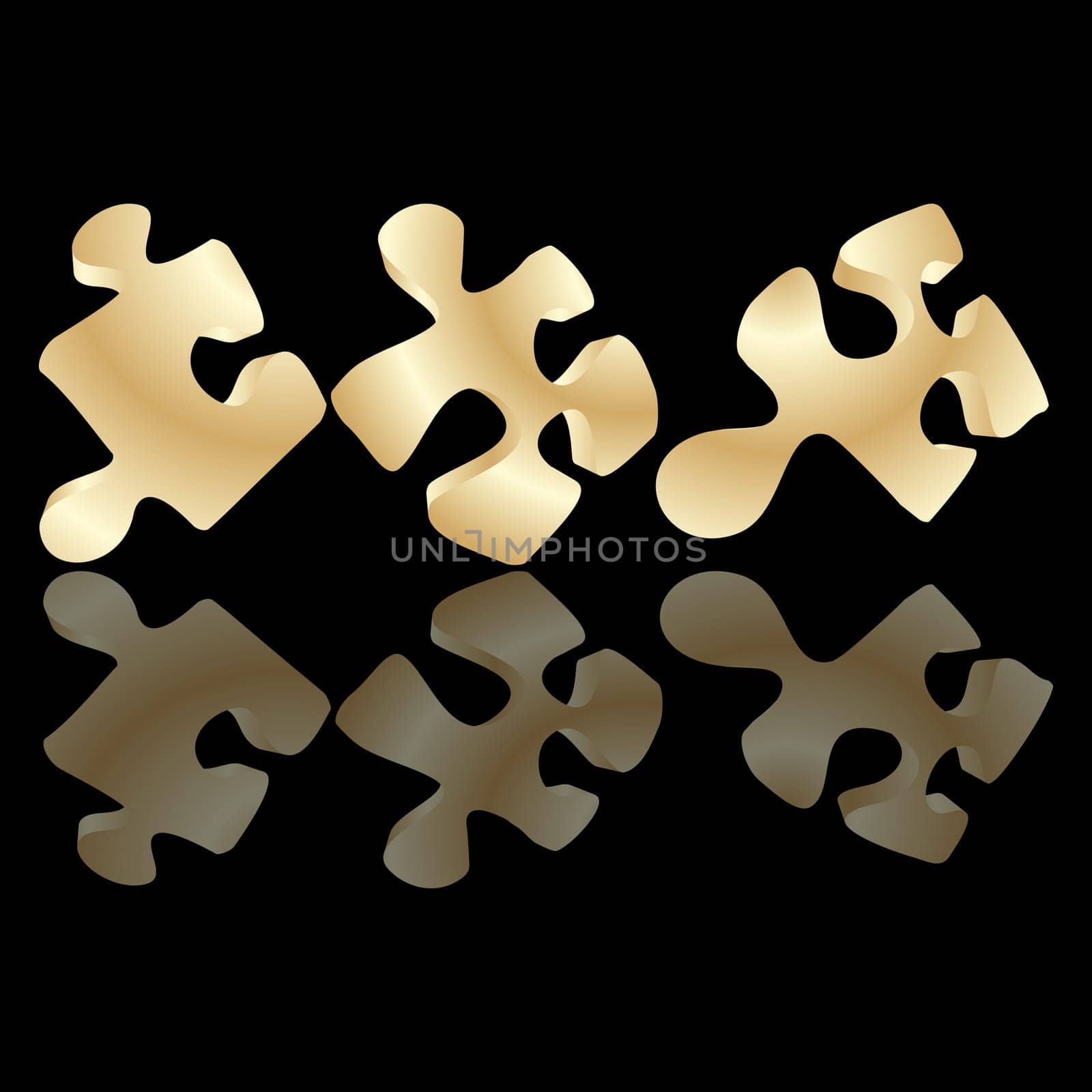 Gold puzzle pieces