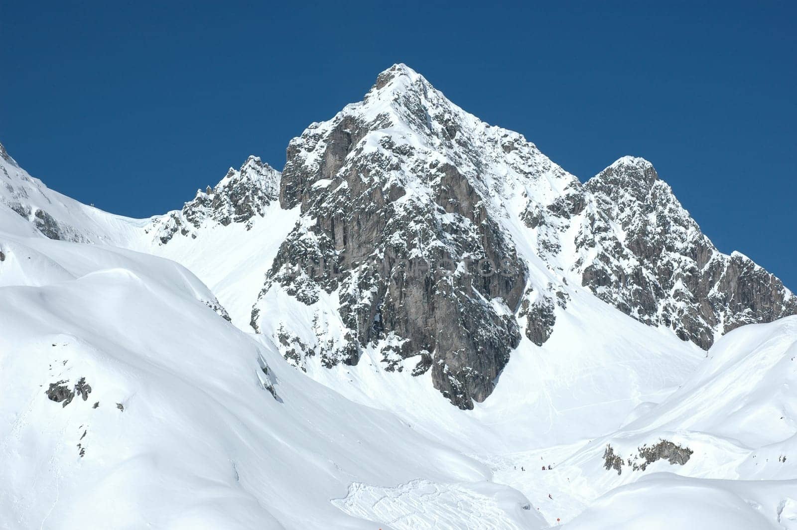 Rocky massif on the Arlberg