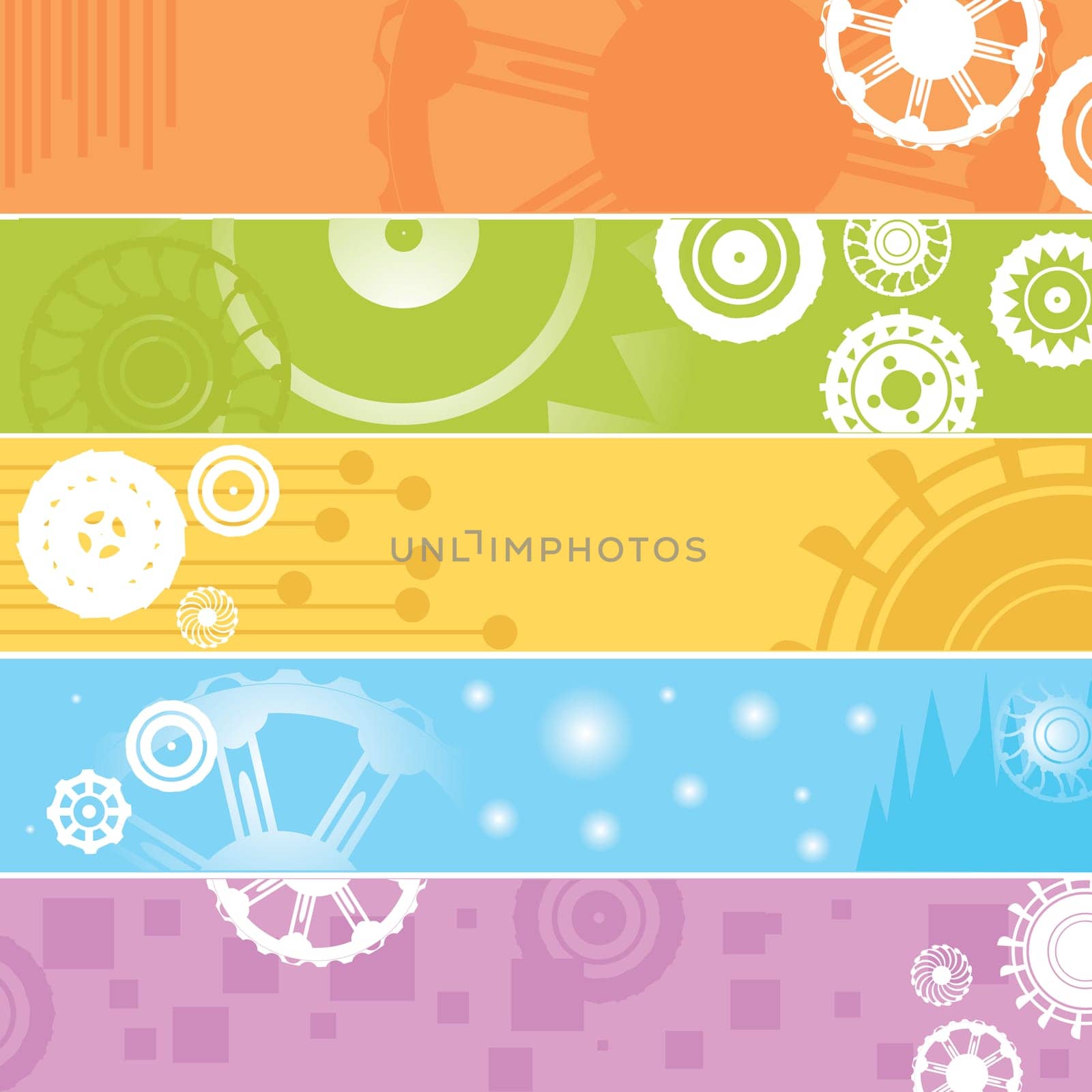web banners, gears