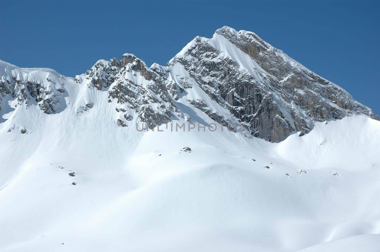 Rocky massif on the Arlberg