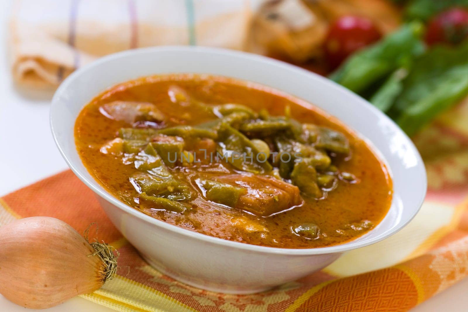 Stew (goulash) with green beans,rung