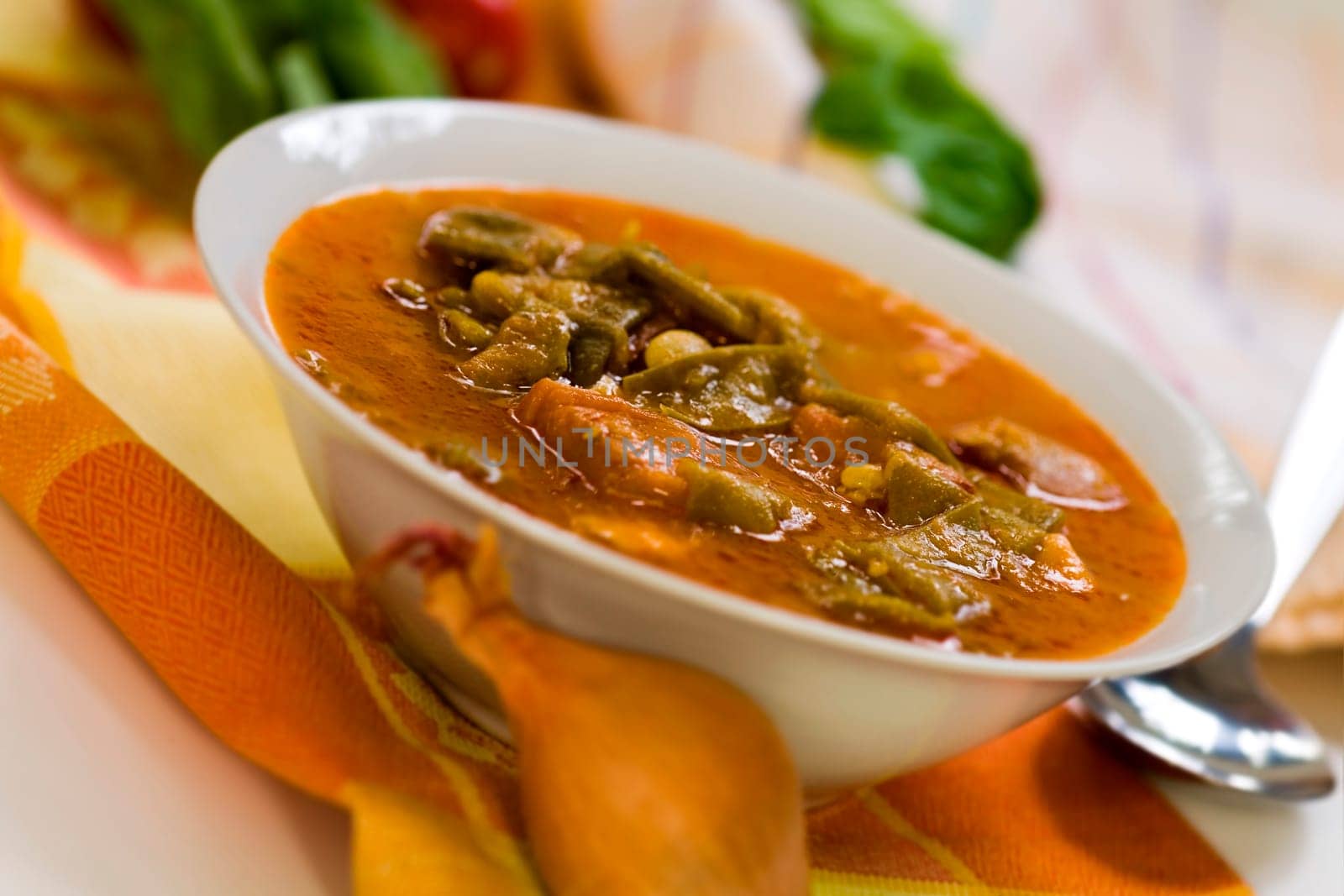 Stew (goulash) with green beans,rung