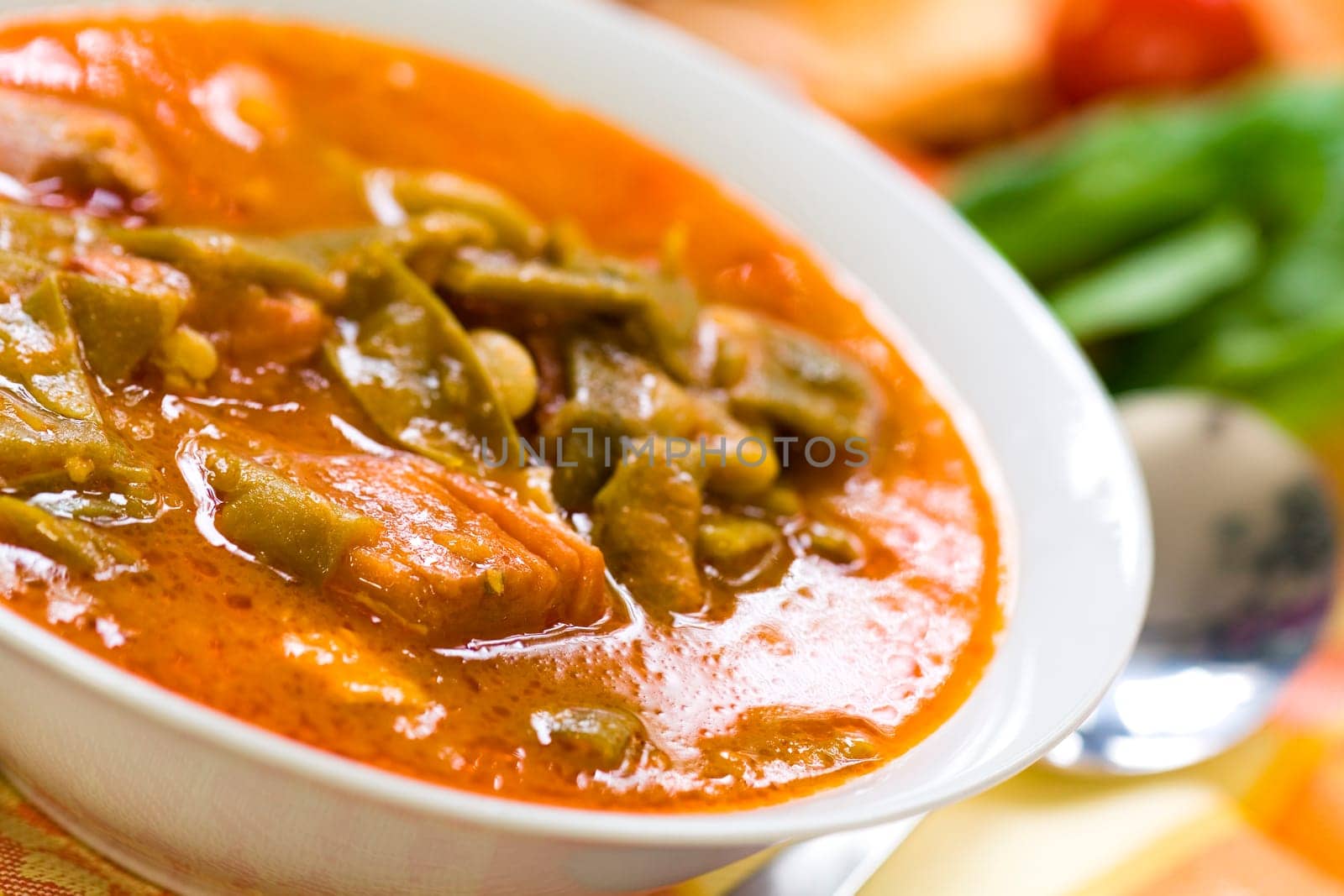 Stew (goulash) with green beans,rung