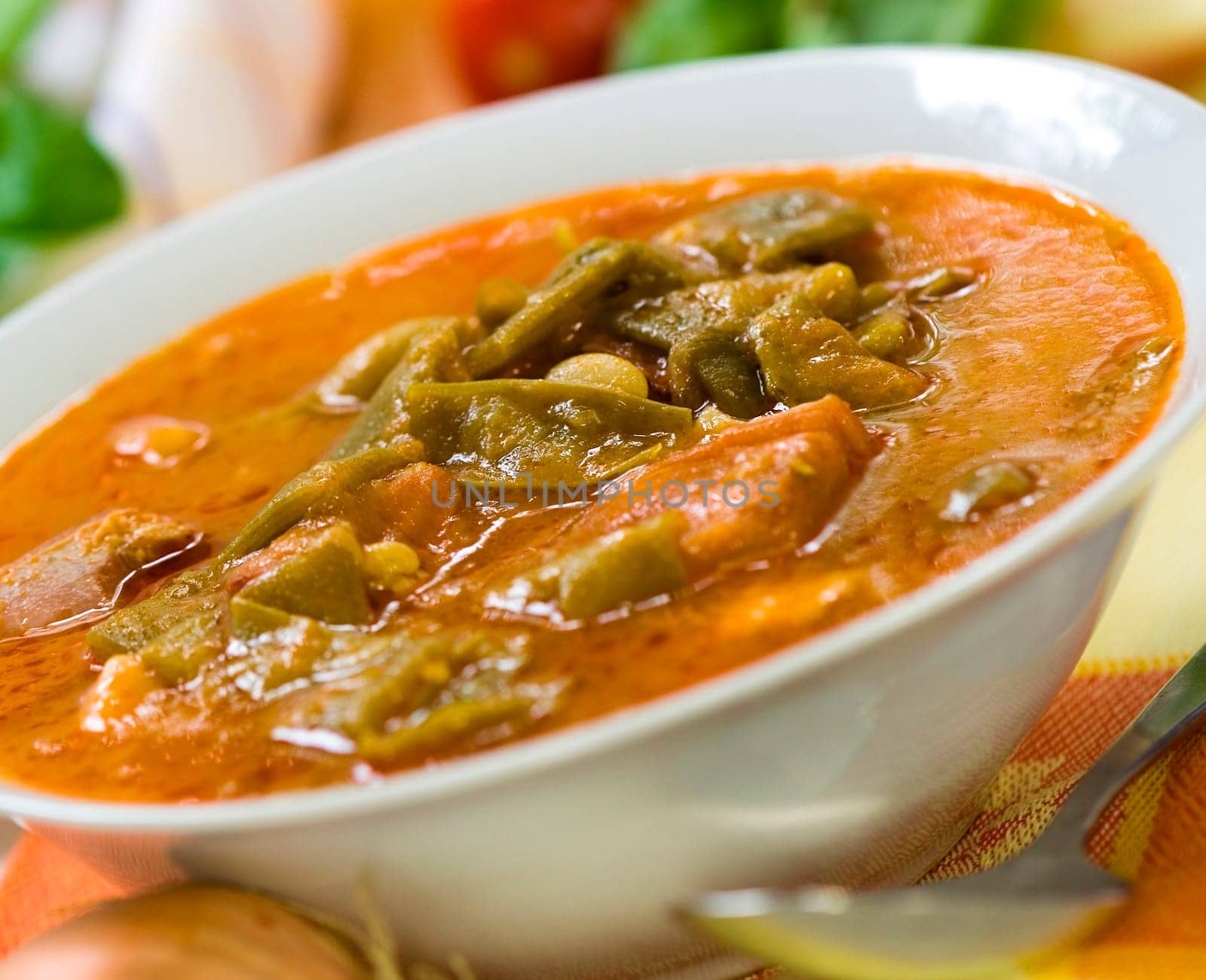 Stew (goulash) with green beans,rung
