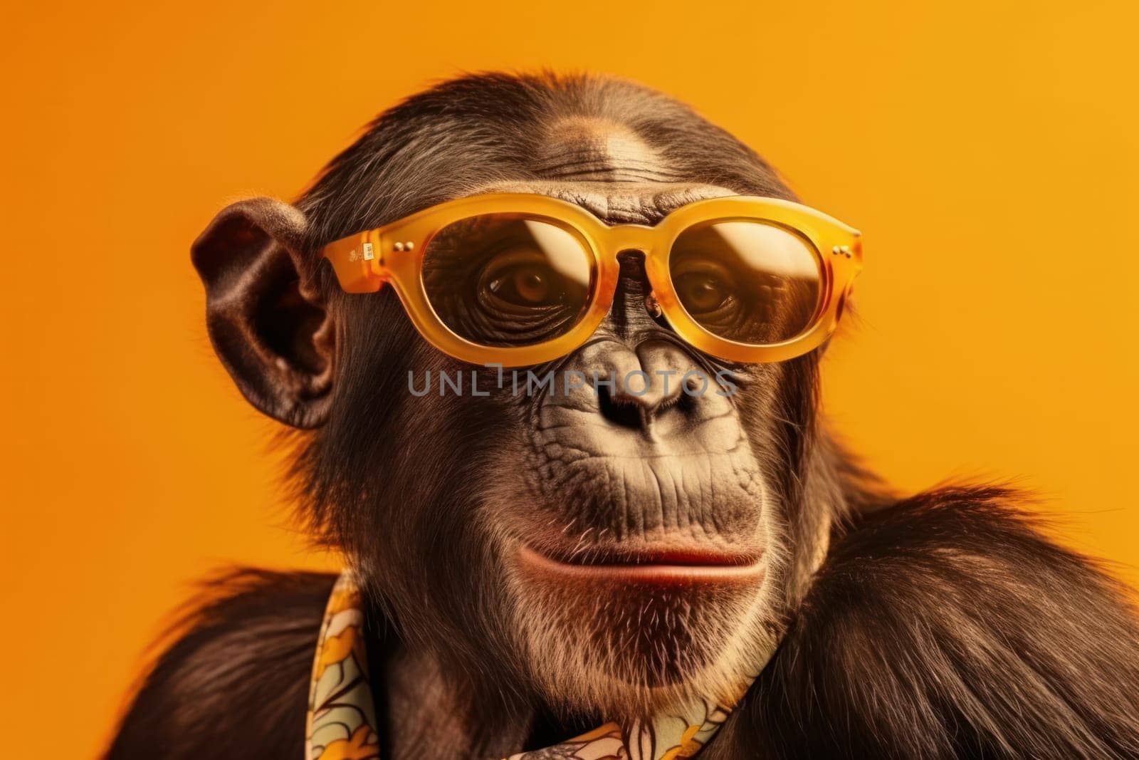 playful and stylish addition to your designs a monkey in glasses and a polka dot tie by Sorapop