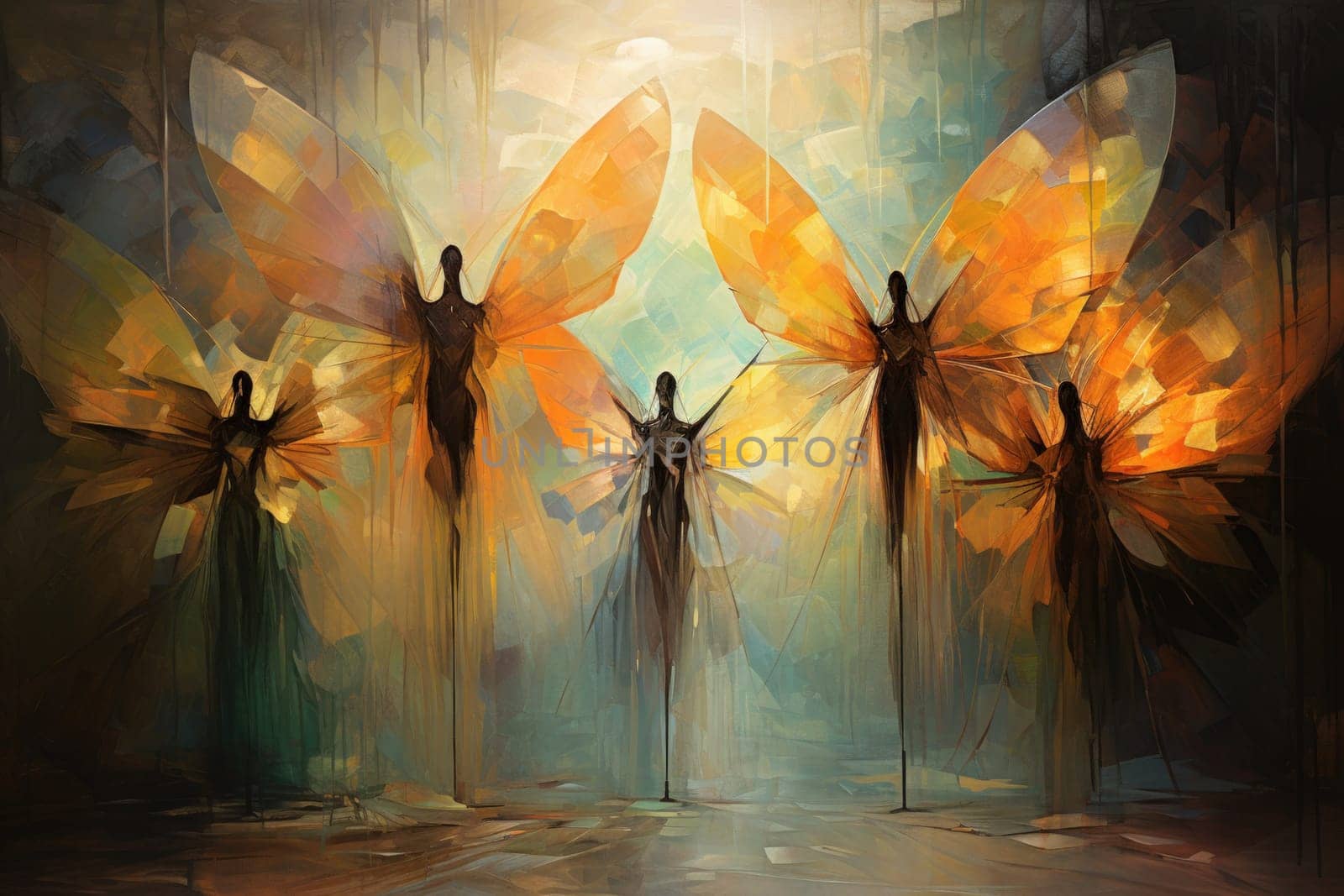 In a mystical realm filled with enchantment and wonder, luminescent fairies gracefully dance through the air, their iridescent wings shimmering with a kaleidoscope of colors.