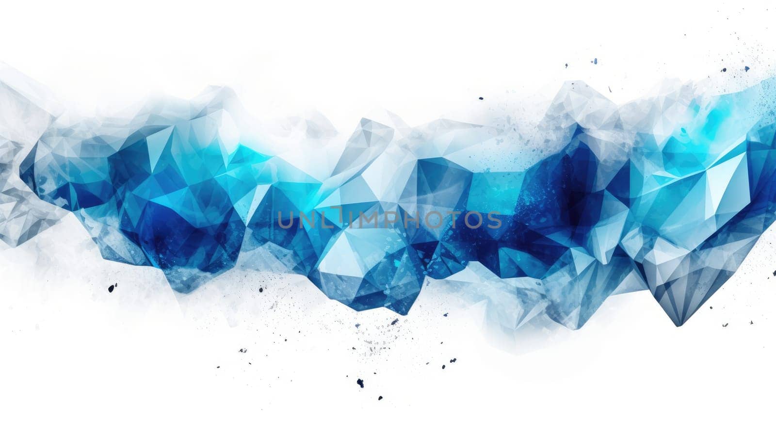 Abstract watercolor artwork mixed with buzzy geometric shapes for background of social media banner generative AI image