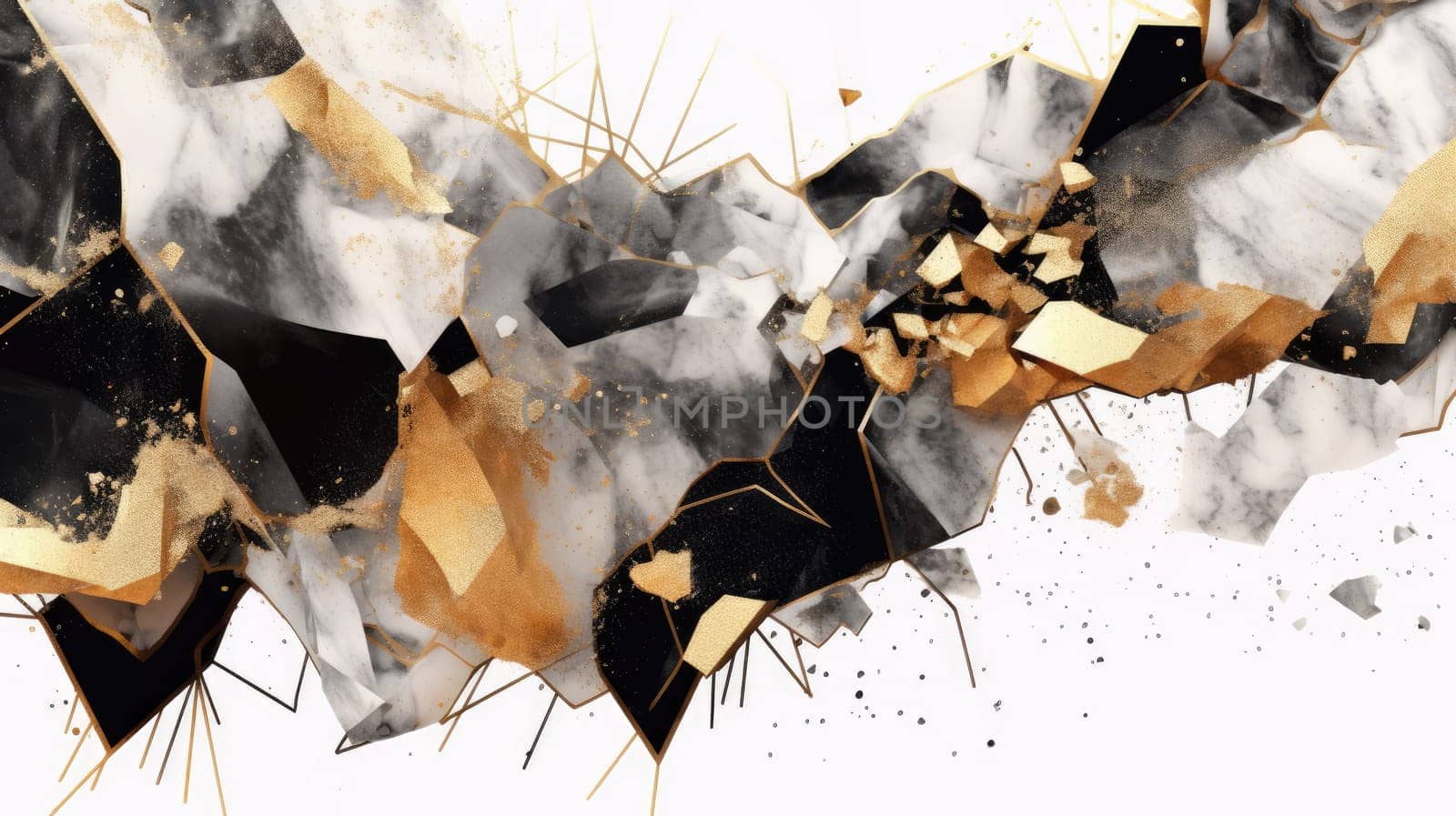 Abstract watercolor artwork mixed with buzzy geometric shapes for background of social media banner generative AI image