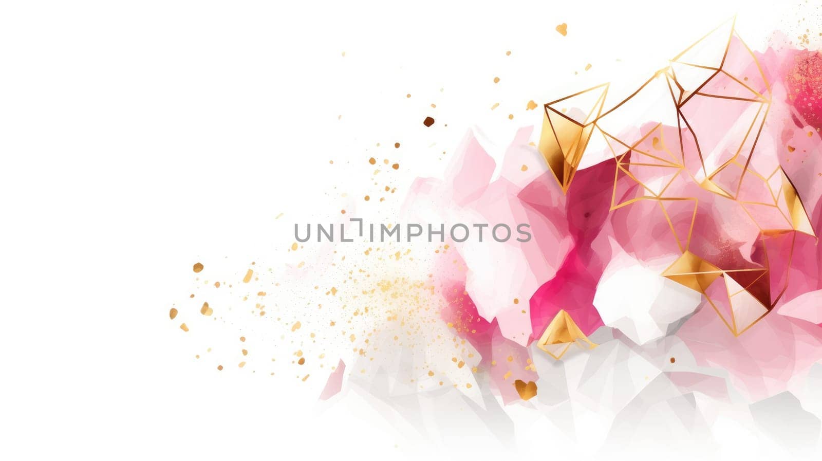 Abstract watercolor artwork mixed with buzzy geometric shapes for background of social media banner generative AI image