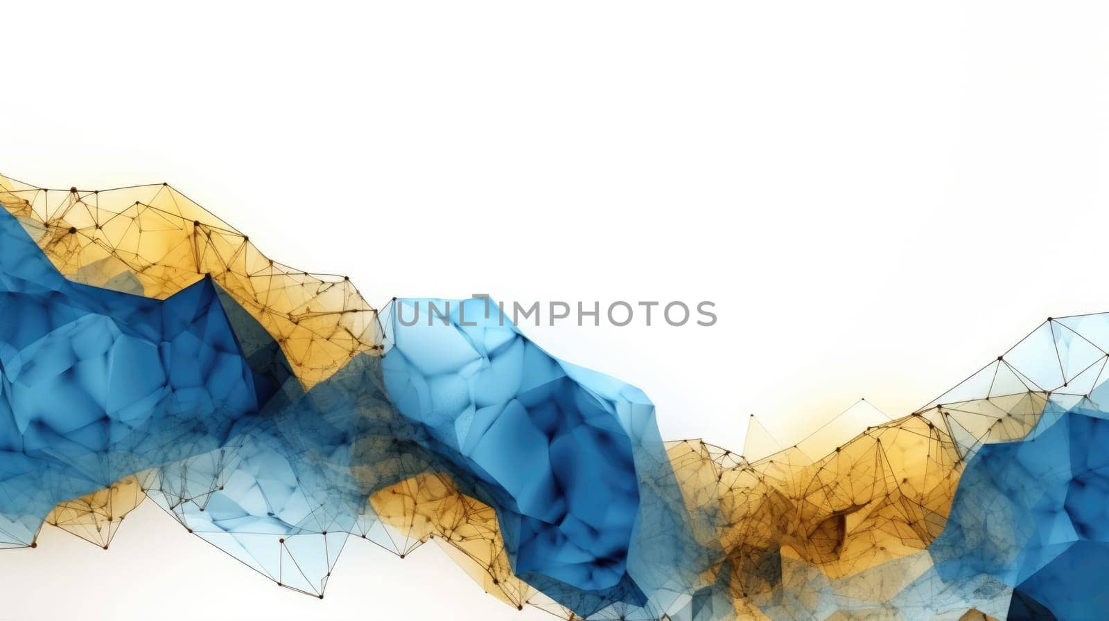 Abstract watercolor artwork mixed with buzzy geometric shapes for background of social media banner generative AI image