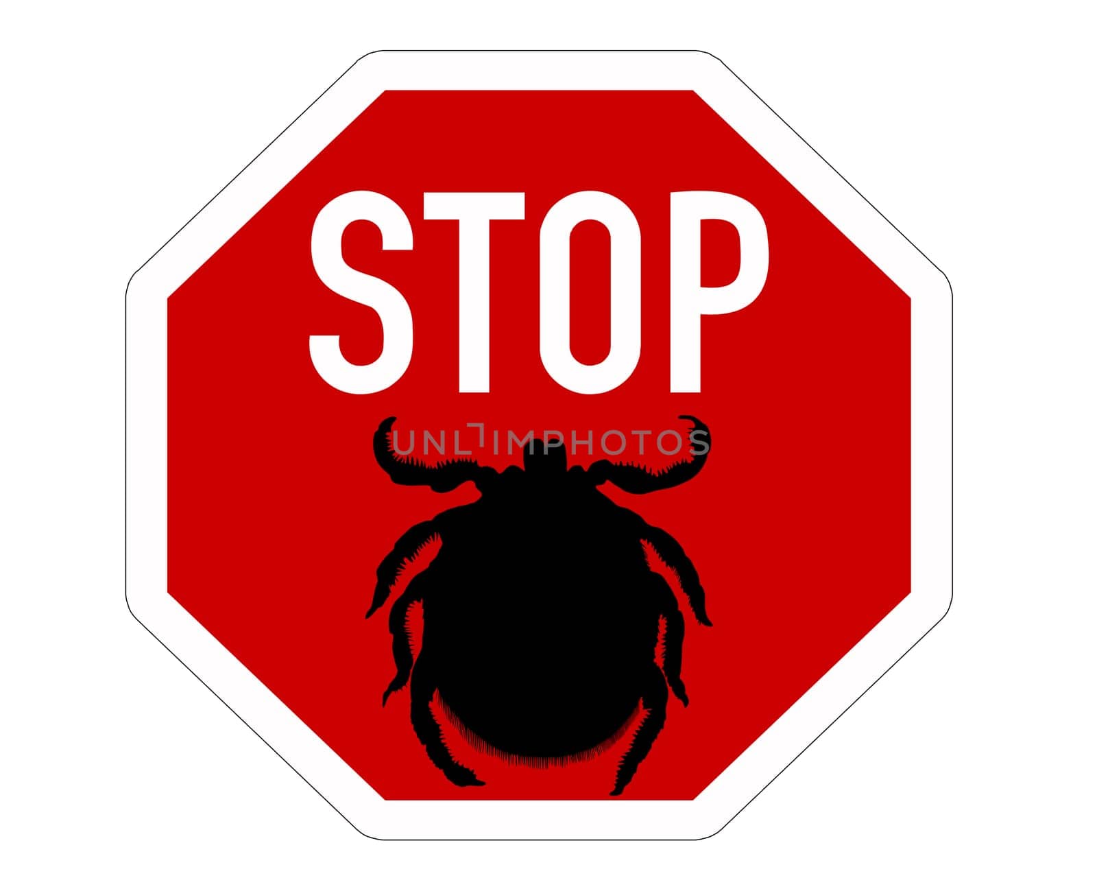 Stop sign for ticks