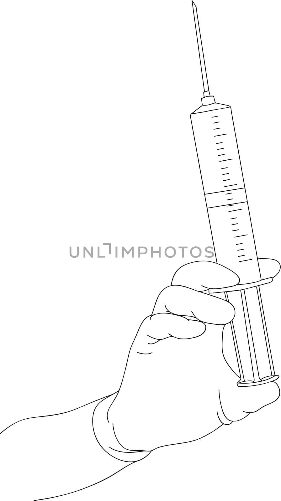 syringe in hands