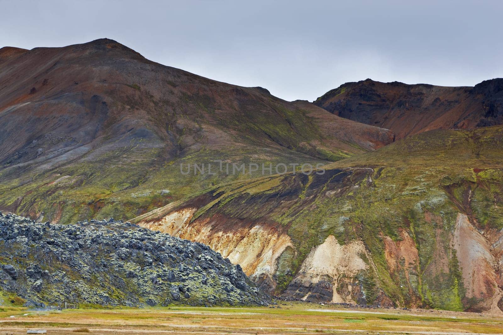 Multicolored rhyolite mountains in Landmannalaugar