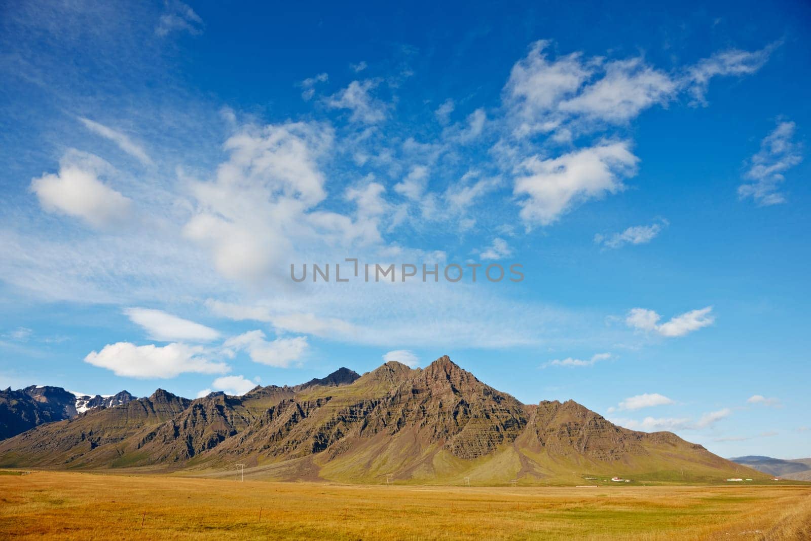 Beautiful clouds over the mountains, Kalfafell, East Fjords, Ice