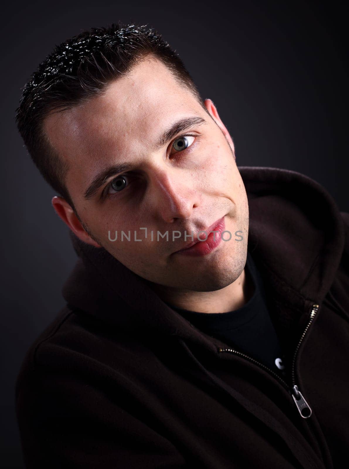 man wear hoodie portrait