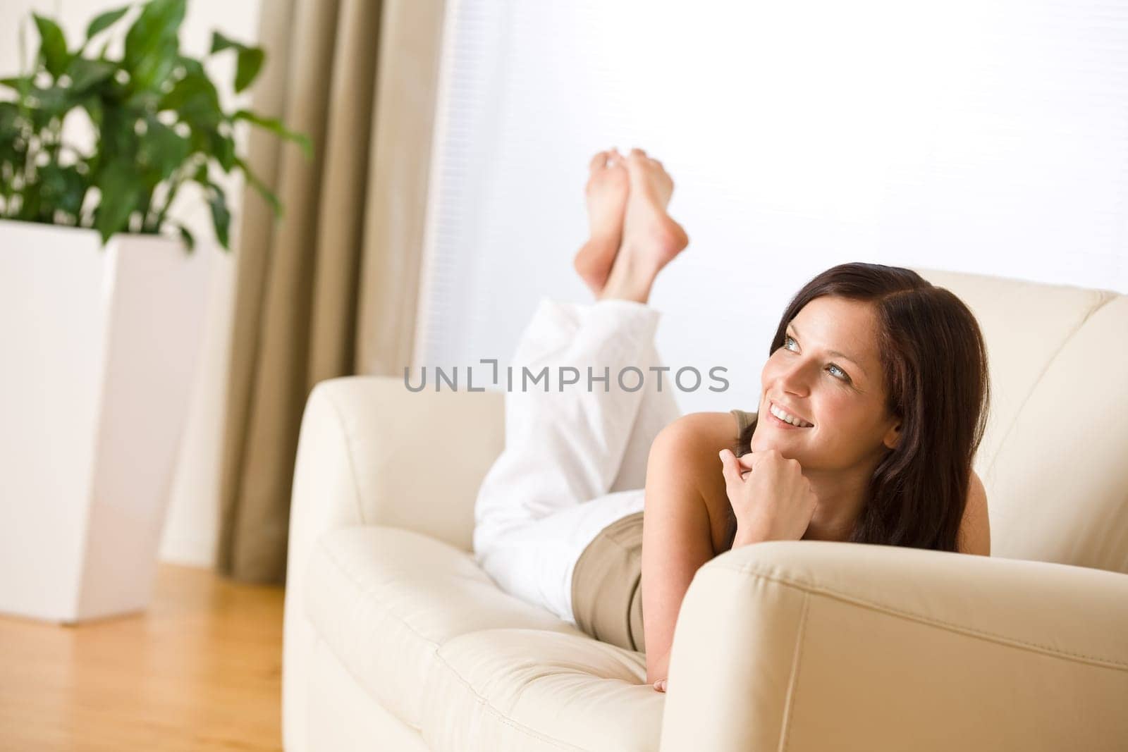 Young woman relax in lounge