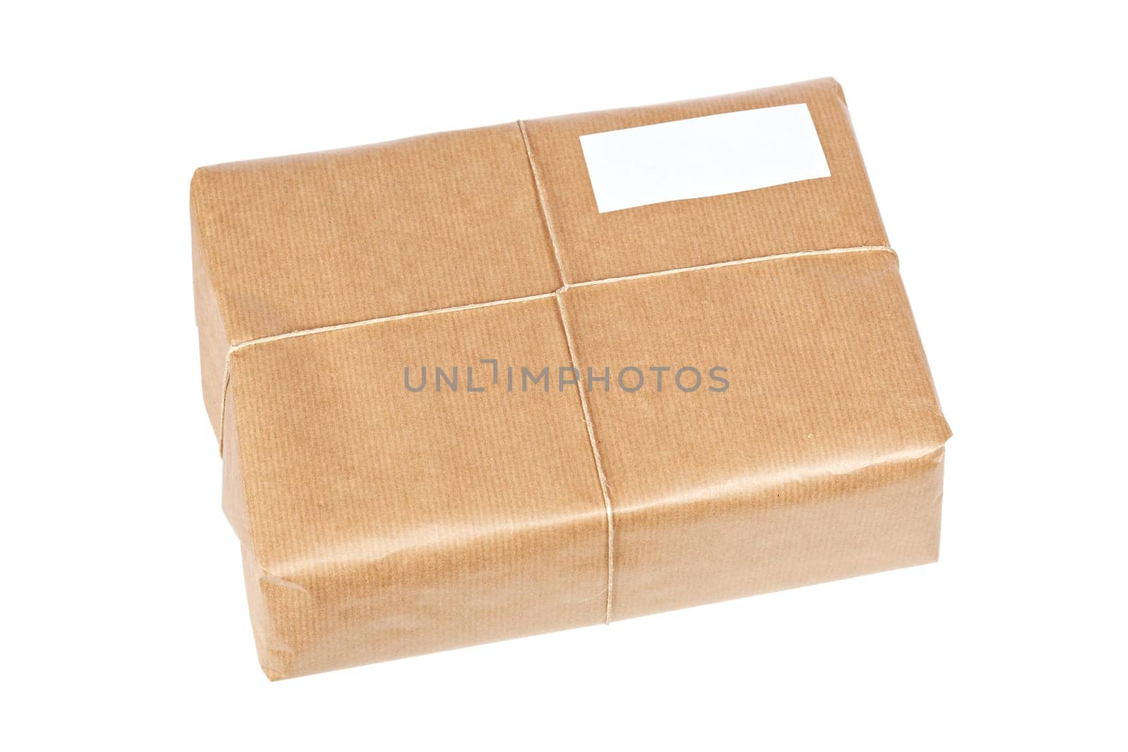 Brown package with blank label