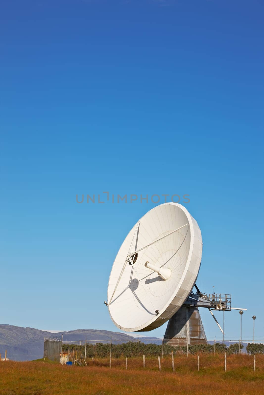 Satellite communications dish near Hofn, Iceland