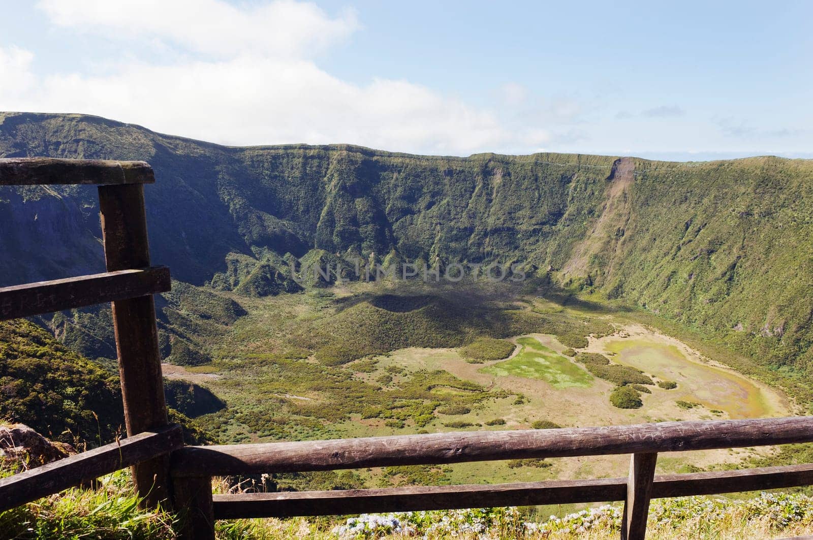 Inside of Caldeira volcano in Faial, Azores