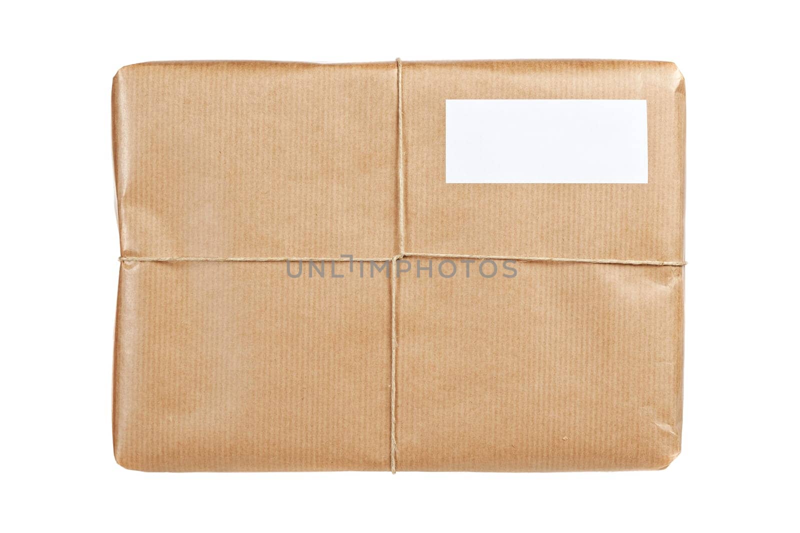Brown package with blank label