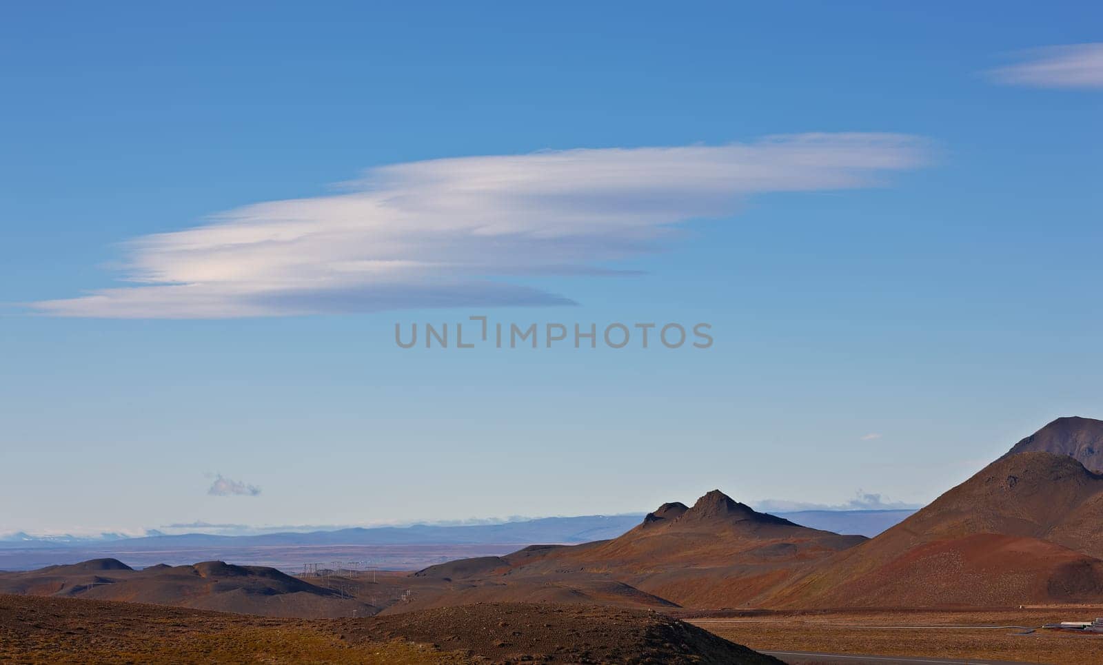 Cloudy sky over Krafla geothermal area, Northern Iceland