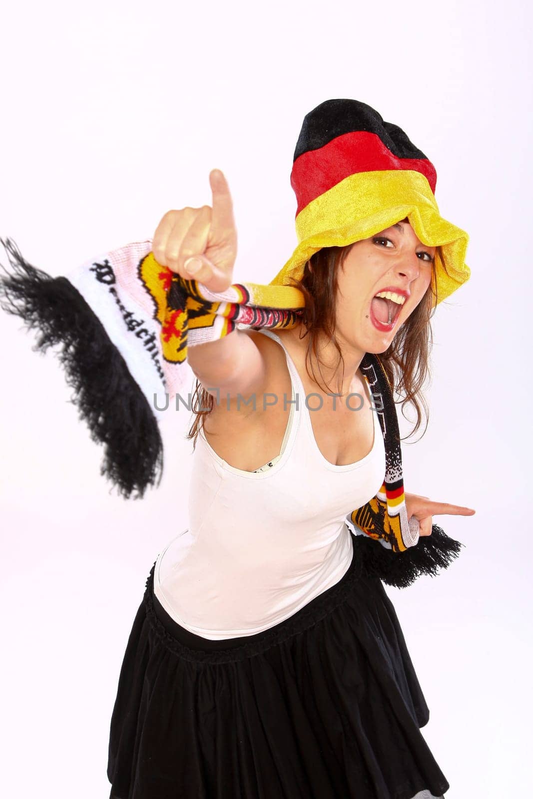 Cheerful German Soccer Fan Girl