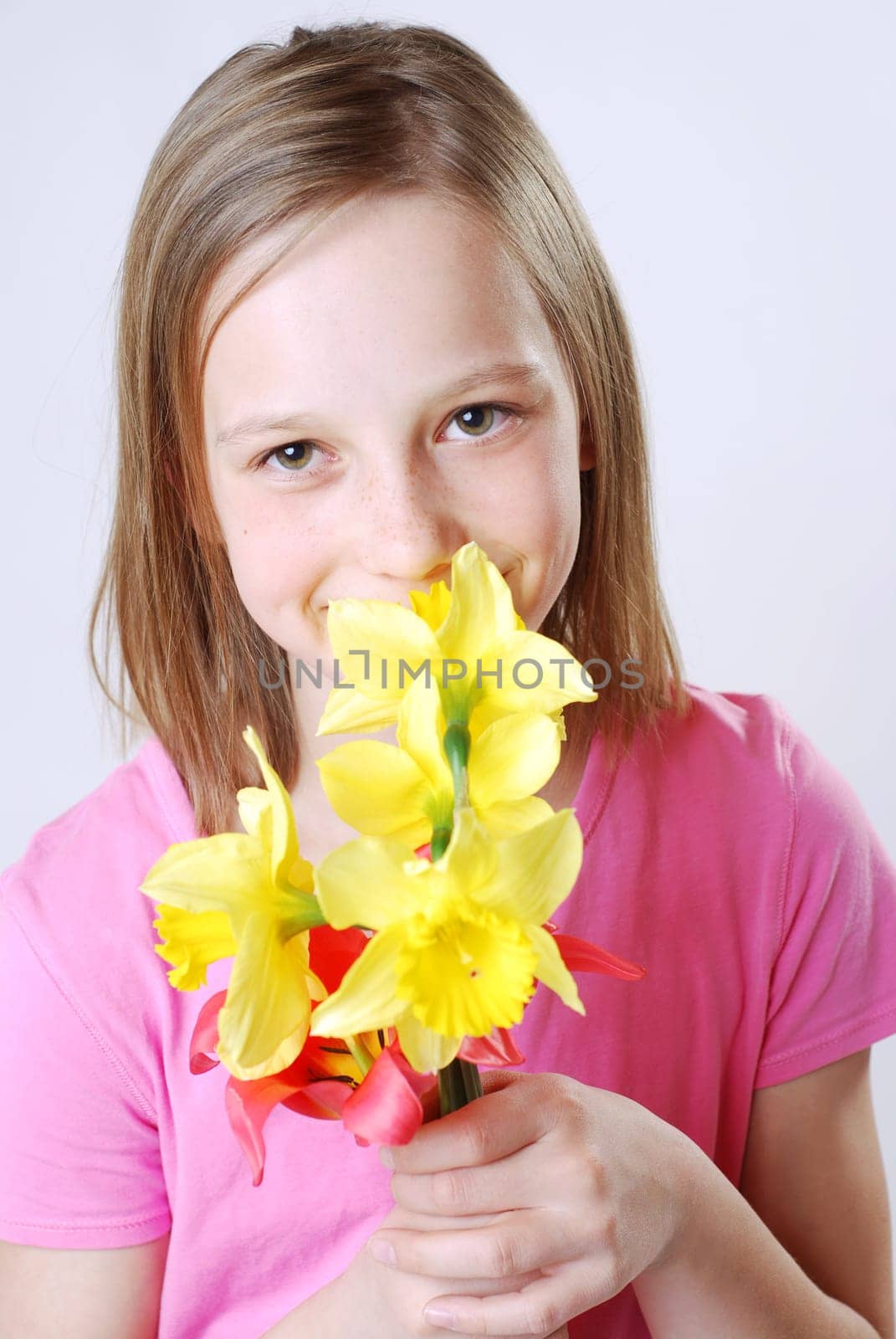 Girl with flowers