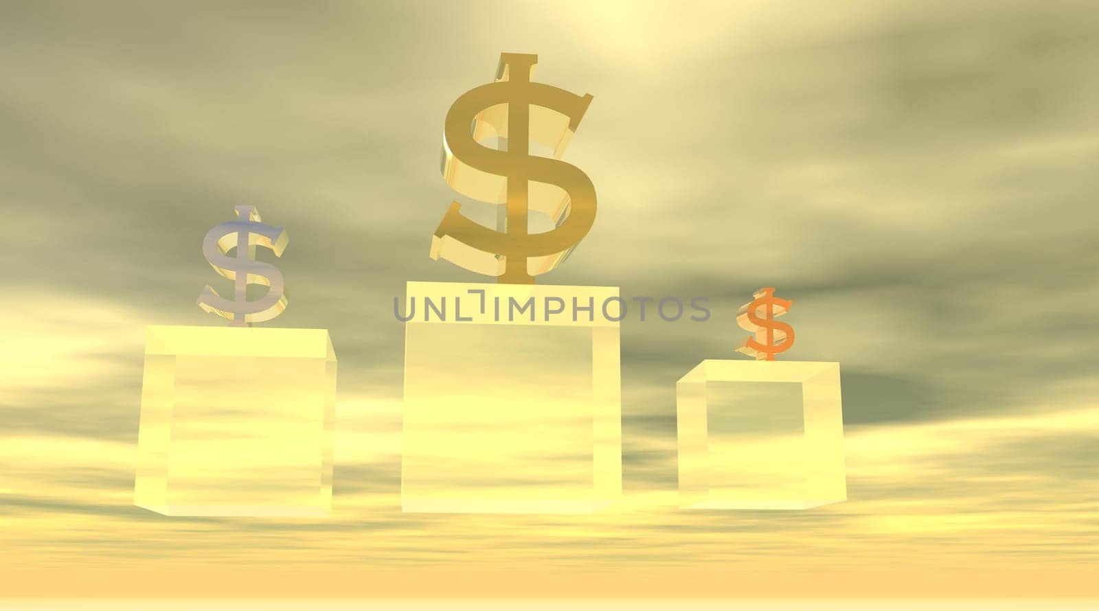 Podium of dollars