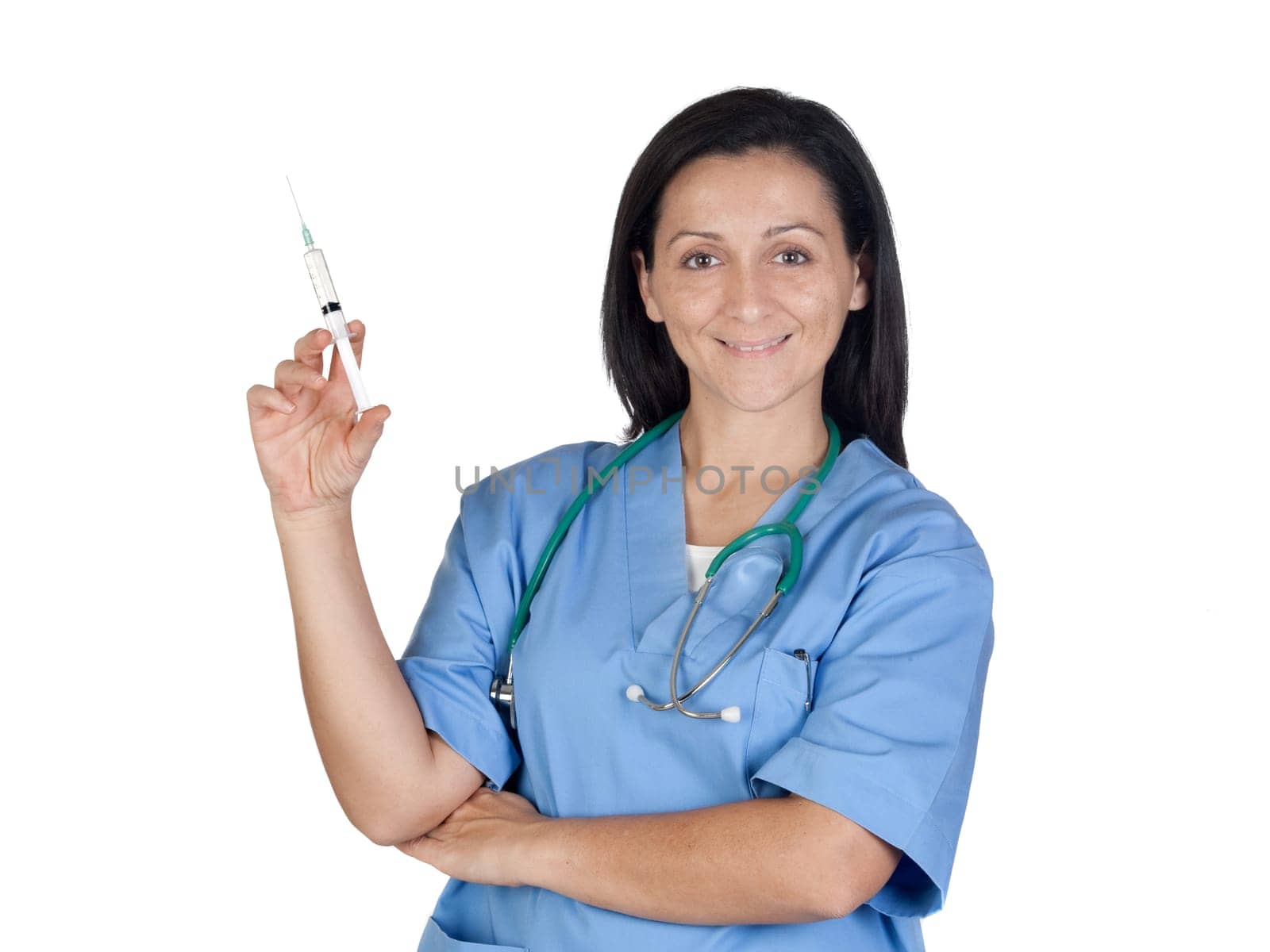 Attractive doctor woman with vaccine
