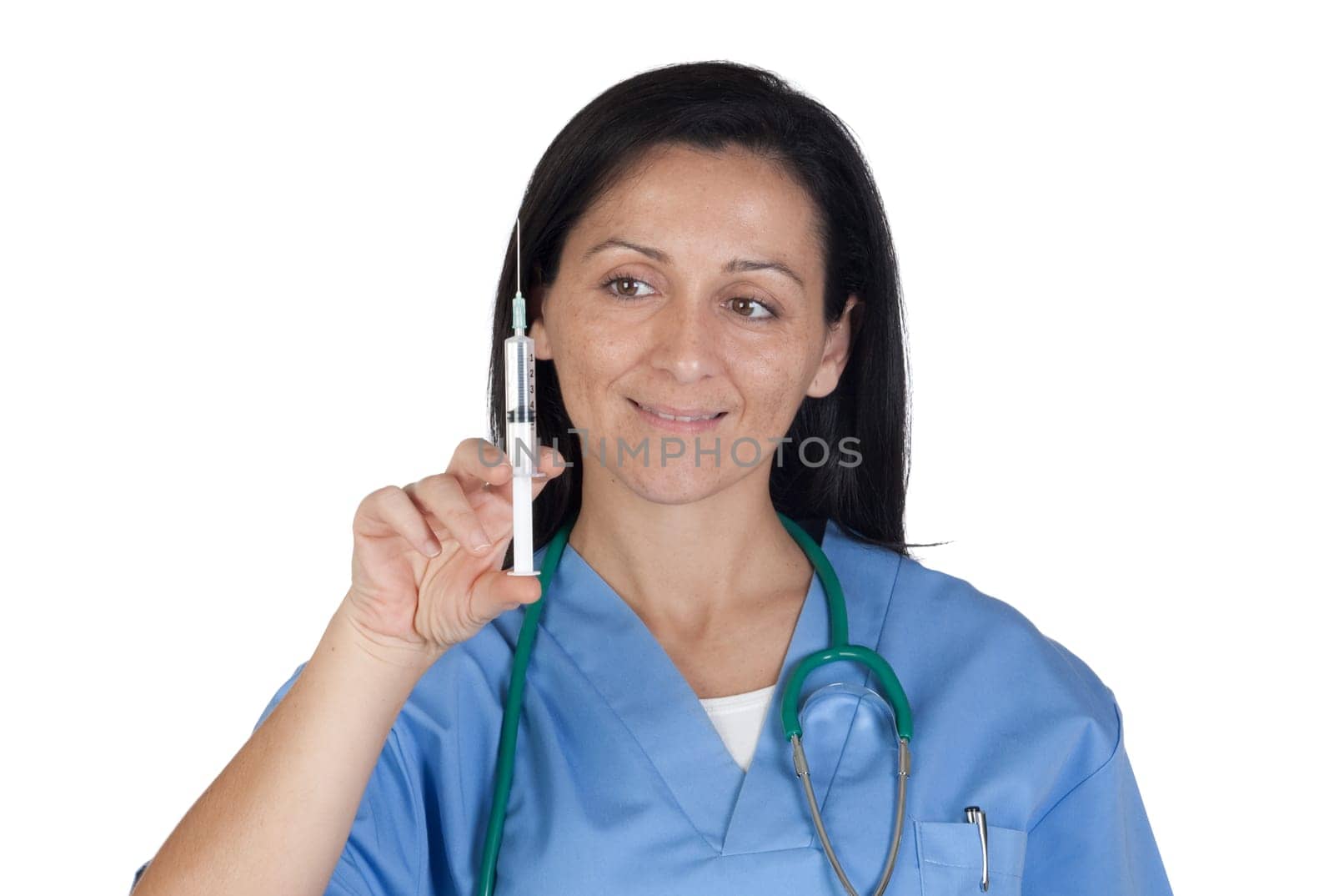 Attractive doctor woman with vaccine