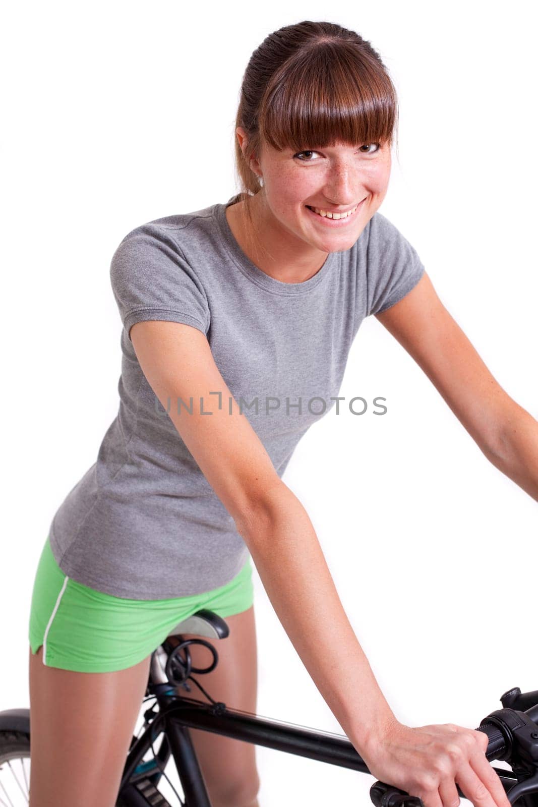 active girl on bike