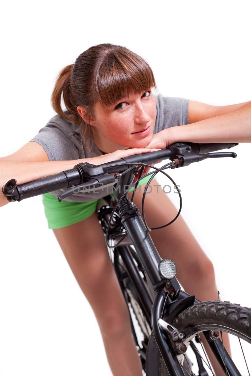 happy young girl on bike